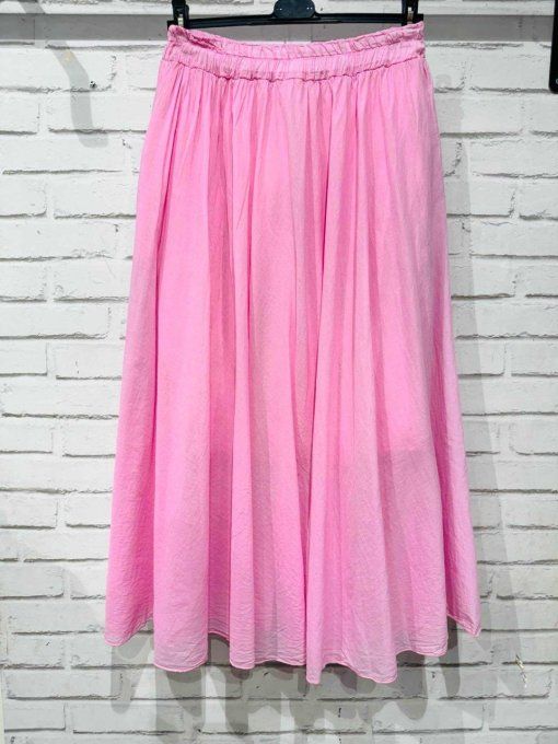 Belle jupe longue en coton kaki ou rose jusqu'au 44 t.u