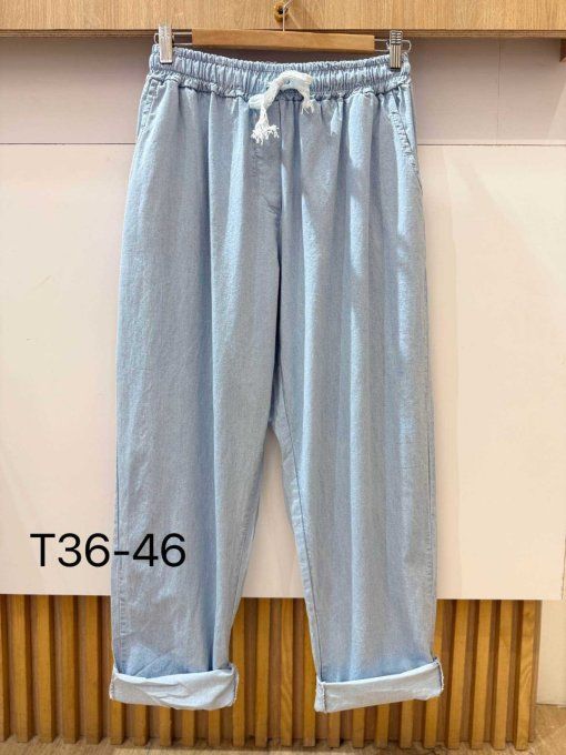 Pantalon effet jean coupe ample jusqu'au 44 t.u