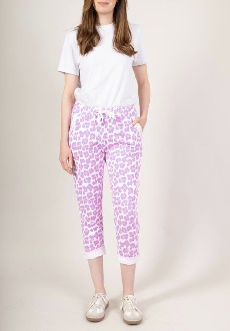 Pantalon jog imprimé léopard 2 coloris t.u jusqu'au 42 