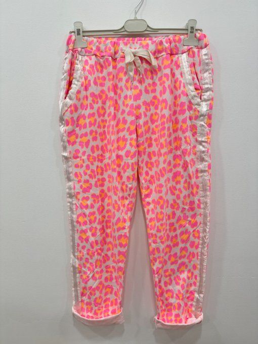 Pantalon jog imprimé léopard 2 coloris t.u jusqu'au 42 