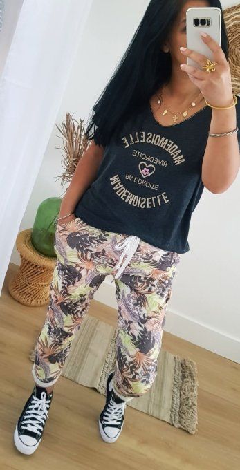 Pantalon magique fleuri 2 variantes jusqu'au 42 taille unique