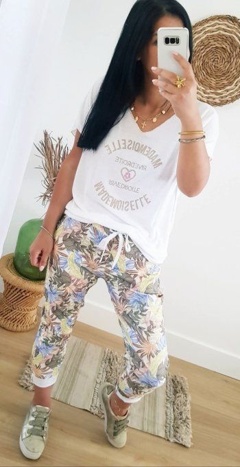 Pantalon magique fleuri 2 variantes jusqu'au 42 taille unique
