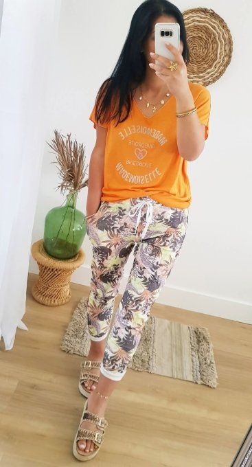 Pantalon magique fleuri 2 variantes jusqu'au 42 taille unique