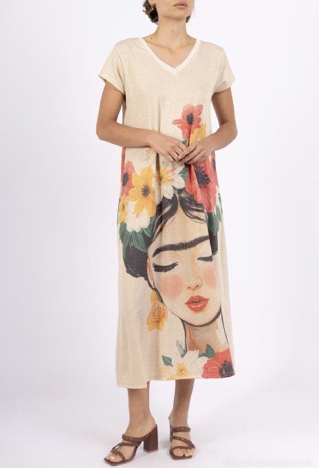Robe longue Frida même imprimé devant et derrière jusqu'au 42