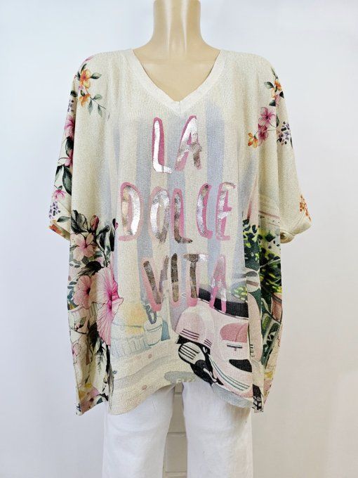 Top Dolce Vita oversize lurex  jusqu'au 48 