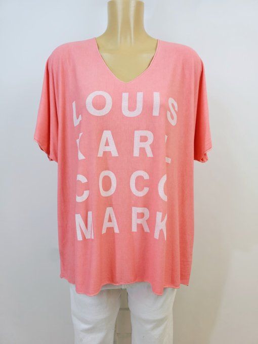 Top inscription Louis Karl Coco Mark oversize jusqu'au 46 