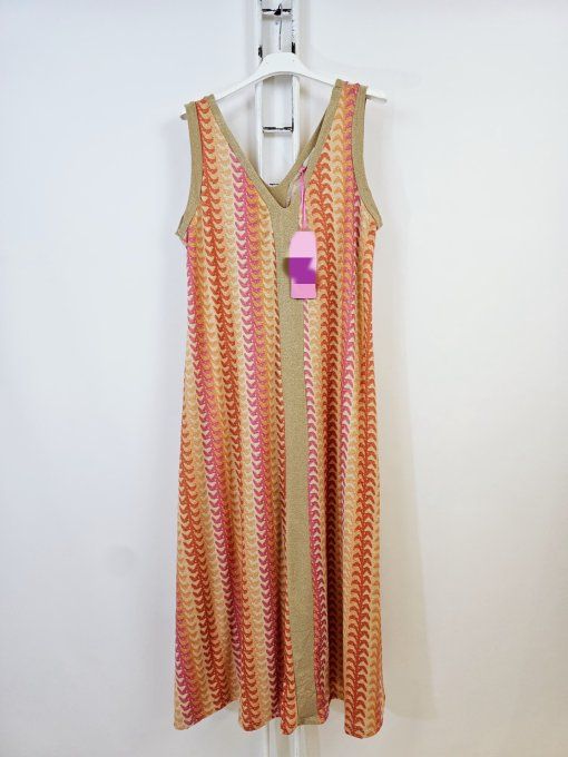 Belle robe lurex orange fuschia 36 au 42