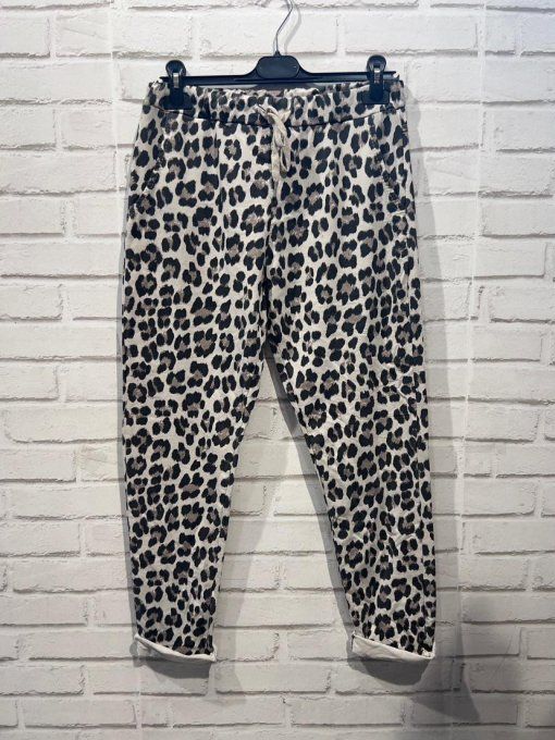 Pantalon magique en coton léopard taille unique 36 au 42