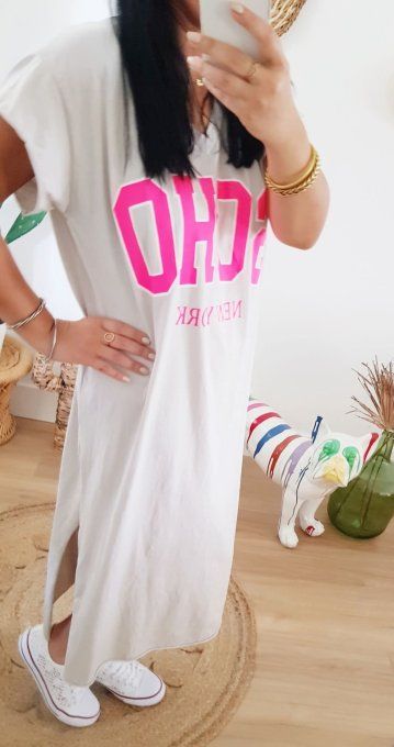 Robe tee shirt longue inscription Soho t.u 38 au 46
