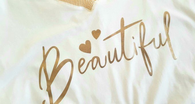 Haut inscription beautiful jusqu'au 44 t.u