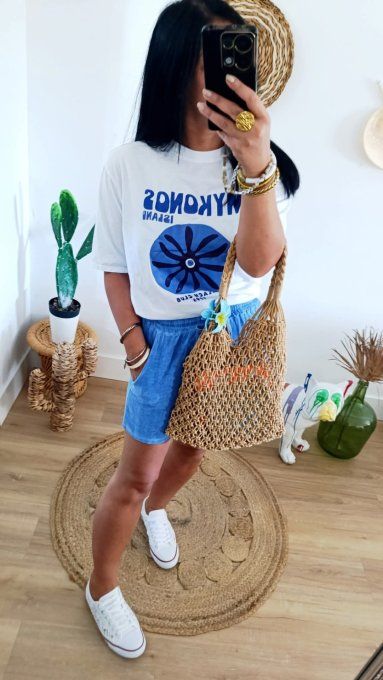 Tee shirt inscription mykonos t.u 34/40