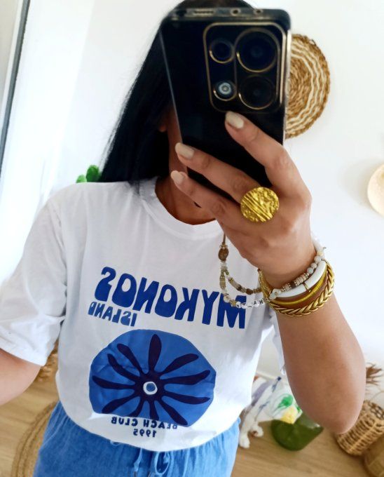 Tee shirt inscription mykonos t.u 34/40