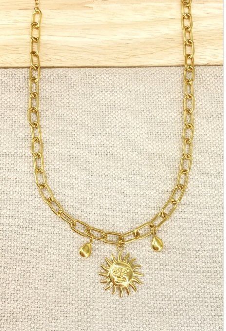 Collier soleil doré 