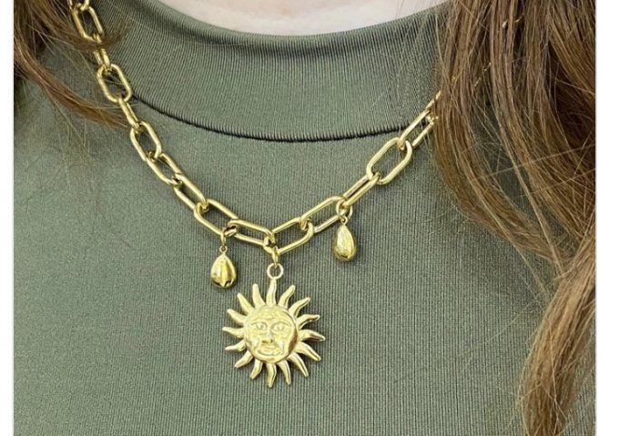 Collier soleil doré 