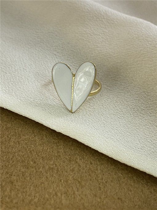 Bague coeur réglable doré acier inoxydable sans plomb 