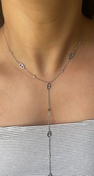 Collier en Y grain de café inspi doré ou argenté 