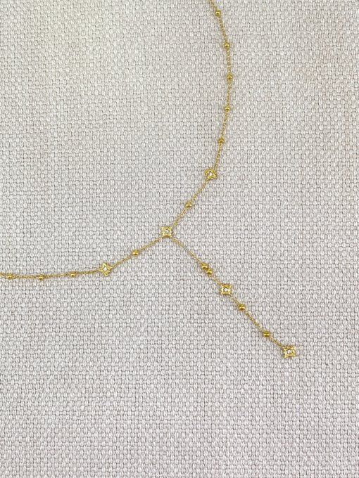 Collier en Y étoiles  doré tendance 