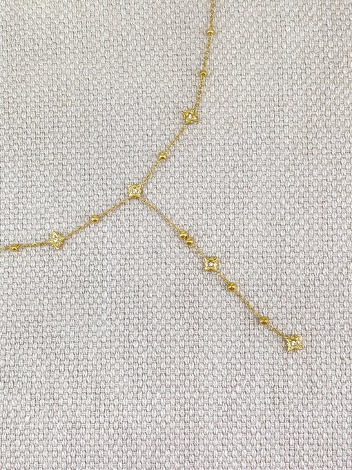 Collier en Y étoiles  doré tendance 