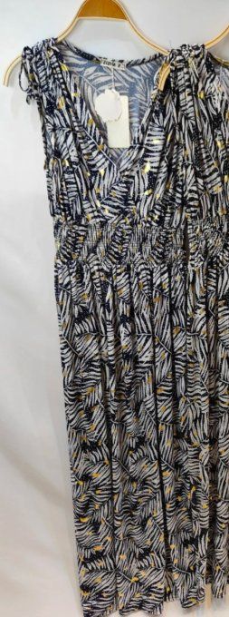 Robe magique Tropicale noire ou bleue marine convient du 36 au 52