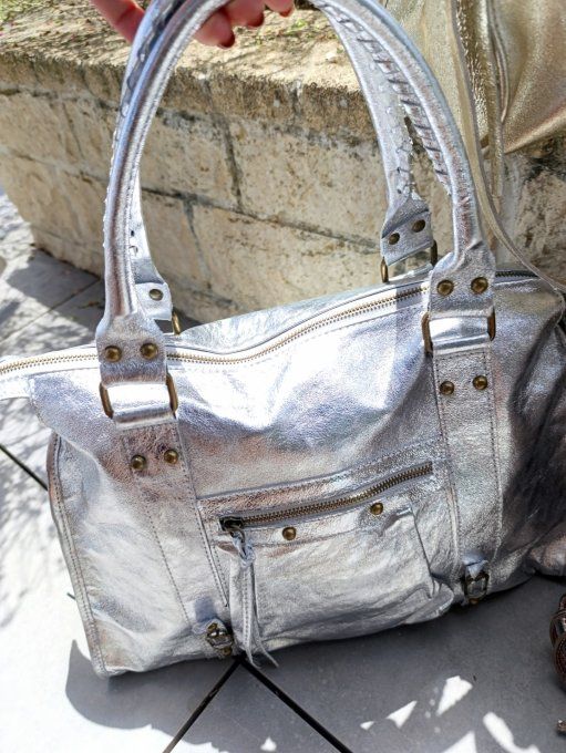Sac Ciaga grand format en noir brillant , noir used, argenté , chrome , bronze ou doré !