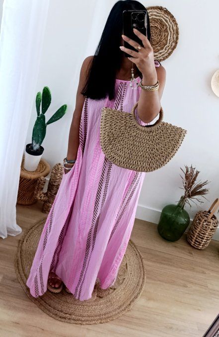 Robe longue colorée poches sur le côté t.u 36/44