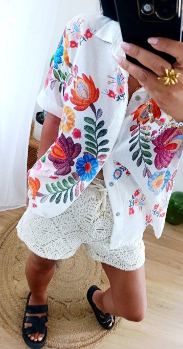 Short en crochet beige doublé t.u 36/40