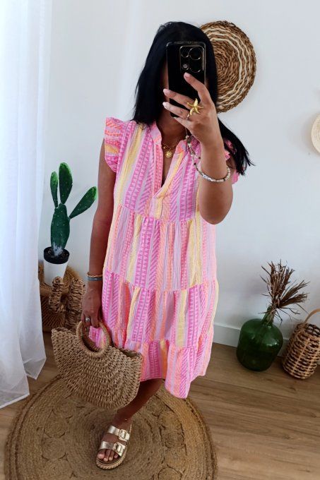 Joli robe longue en gaze de coton t.u 36/42 - Copie