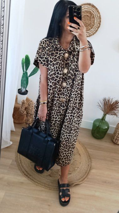 Chemise robe imprimé animal t.u 36/46