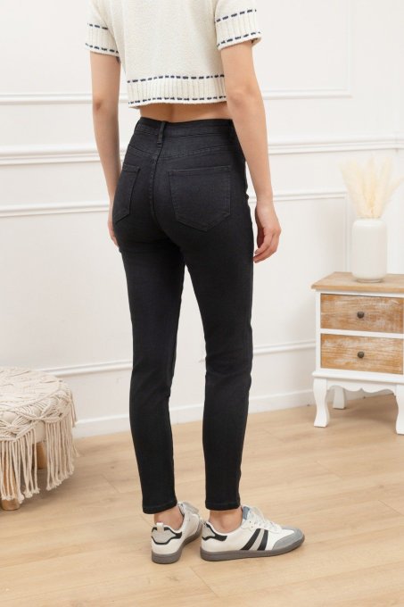 Jean slim noir confortable taille XS au XL 