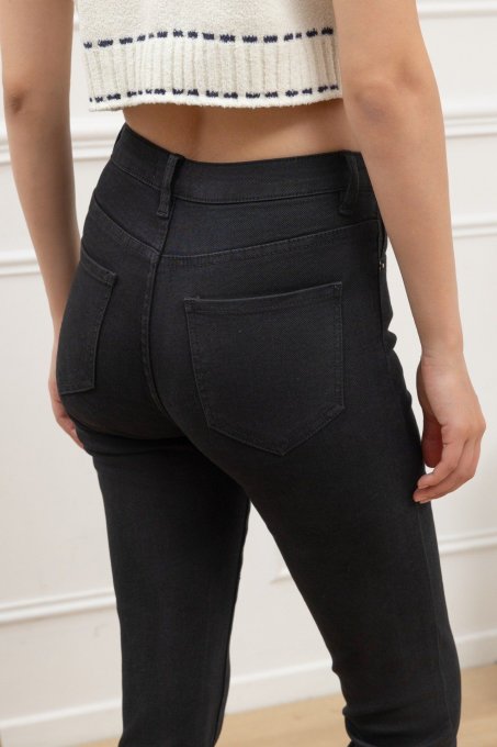 Jean slim noir confortable taille XS au XL 