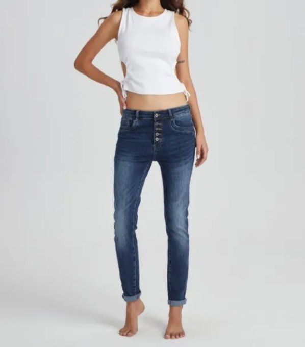 Jean Melly and co bleu foncé à boutons  - XS au XL  