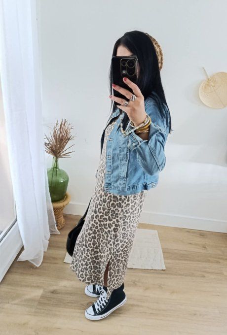Belle robe longue imprimé animal irisé t u 36/42