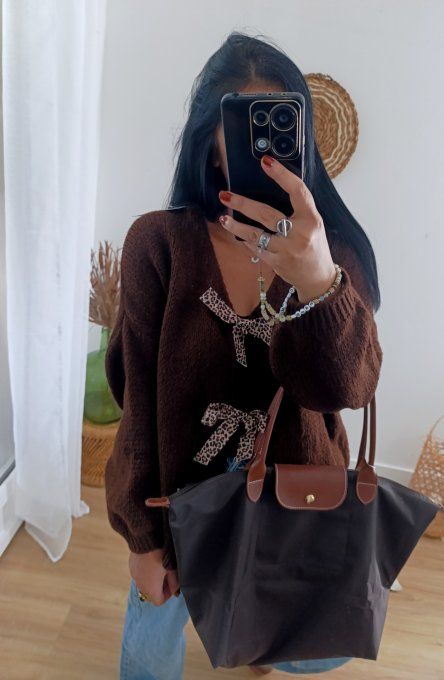 Gilet avec nœuds léopard trois coloris taille unique jusqu'au 44 46