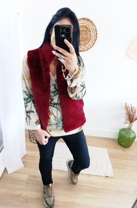 Gilet sans manche fourrure vegan divers coloris et 2 tailles 