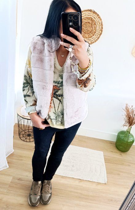 Gilet sans manche fourrure vegan divers coloris et 2 tailles 