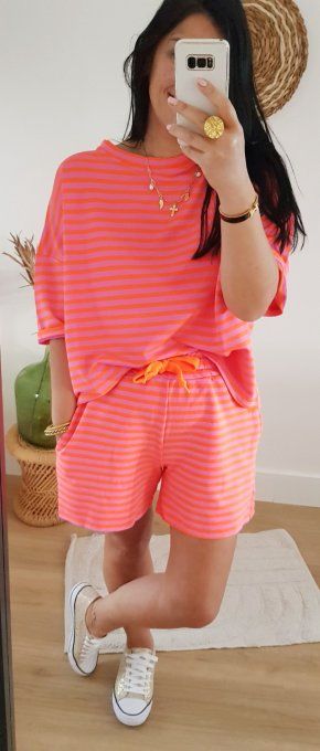 Ensemble rayé tendance  taille unique 36 petit 42