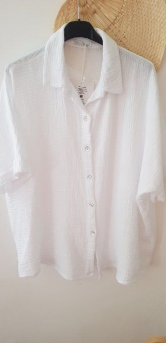 Chemisier gaze de coton blanc y.u 36/44