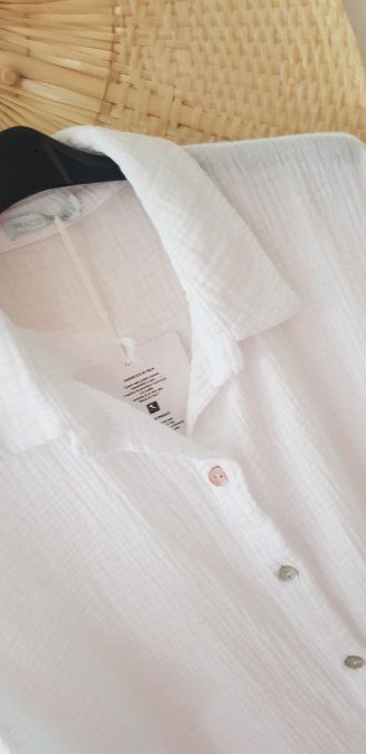 Chemisier gaze de coton blanc y.u 36/44