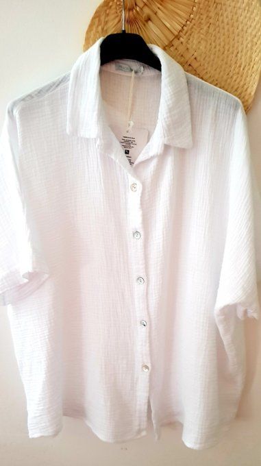 Chemisier gaze de coton blanc y.u 36/44