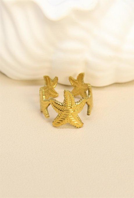 Bague étoiles de Mer réglable dorée