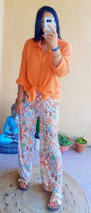 Chemisier gaze de coton taille unique 36 au 42