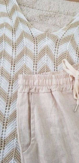 Short en lin couleur or taille unique 38 40 42 petit 44 - Copie